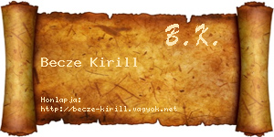 Becze Kirill névjegykártya